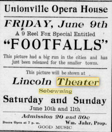 Lincoln Theatre - JUNE 9 1922 AD
